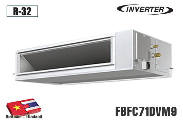 Điều hòa âm trần nối ống gió Daikin 24.000BTU Inverter, dòng tiểu chuẩn không bơm, điện 1 pha, điều khiển dây FBFC71DVM9/RZFC71EVM+BRC2E61[Model 2025]