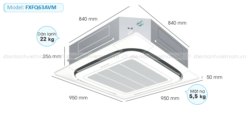 Dàn lạnh VRV Daikin Cassette âm trần 2 chiều